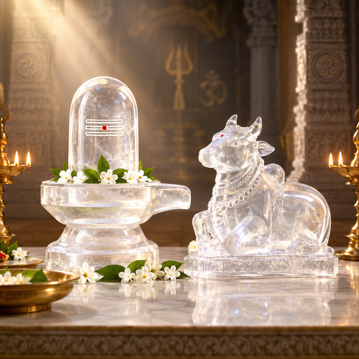 Spatika Lingam & Spatika Nandi Combo