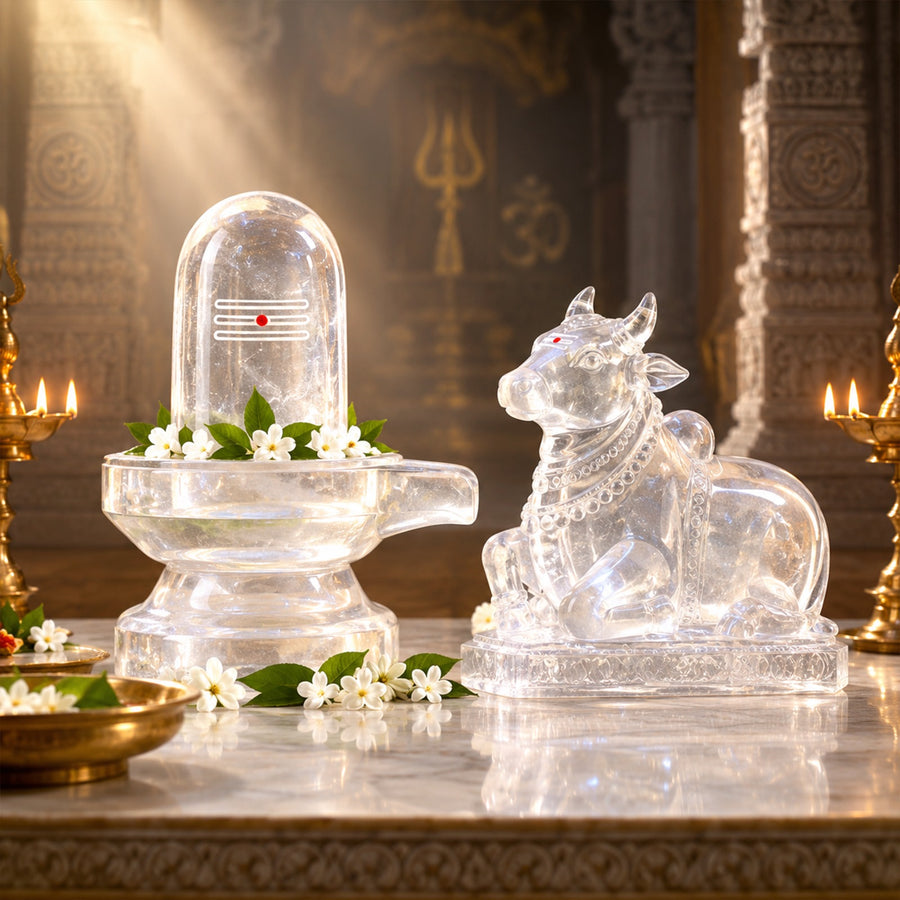 Spatika Lingam & Spatika Nandi Combo