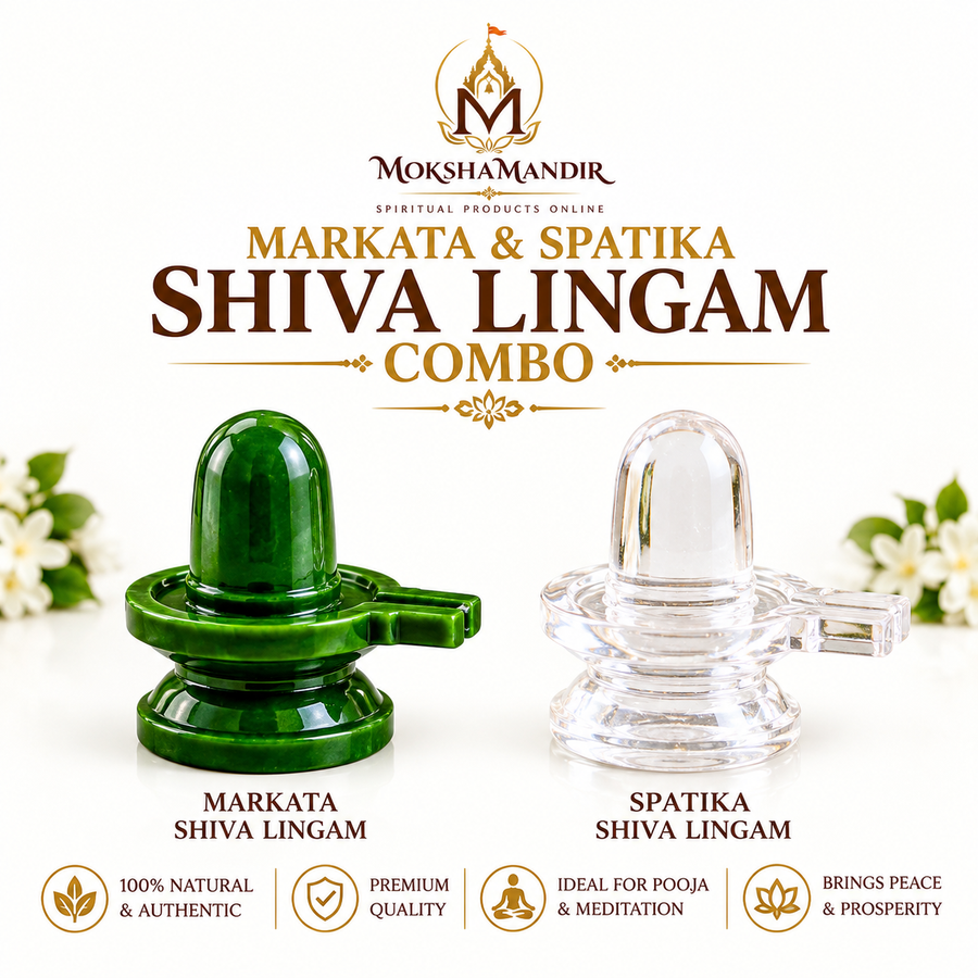 Marakata & Spatika Shiva Lingam Combo